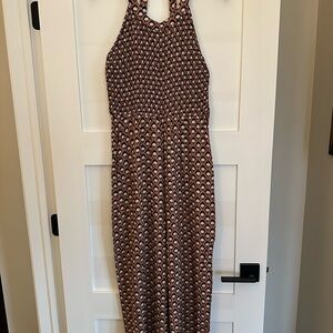 Geometric Patterned Halter Maxi Dress
